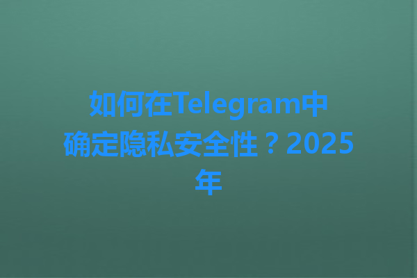 如何在Telegram中确定隐私安全性？2025年 一