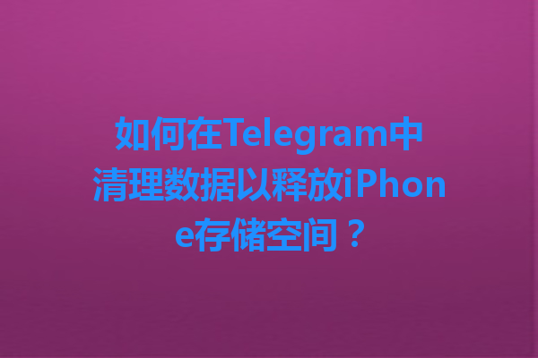 如何在Telegram中清理数据以释放iPhone存储空间？ 一