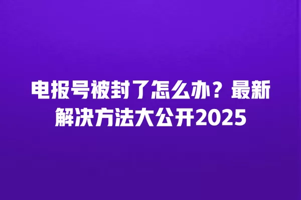 电报号被封了怎么办？最新解决方法大公开2025 二